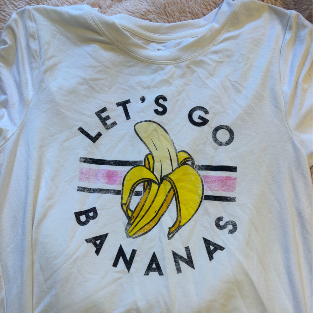 Apt. 9 White Long Sleeve "Let's Go Bananas" Graphic Tee